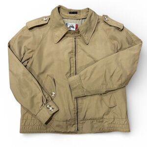 Vintage Brad Whitney California Jacket Beige Harrington Zip Up 46R L 70s Retro